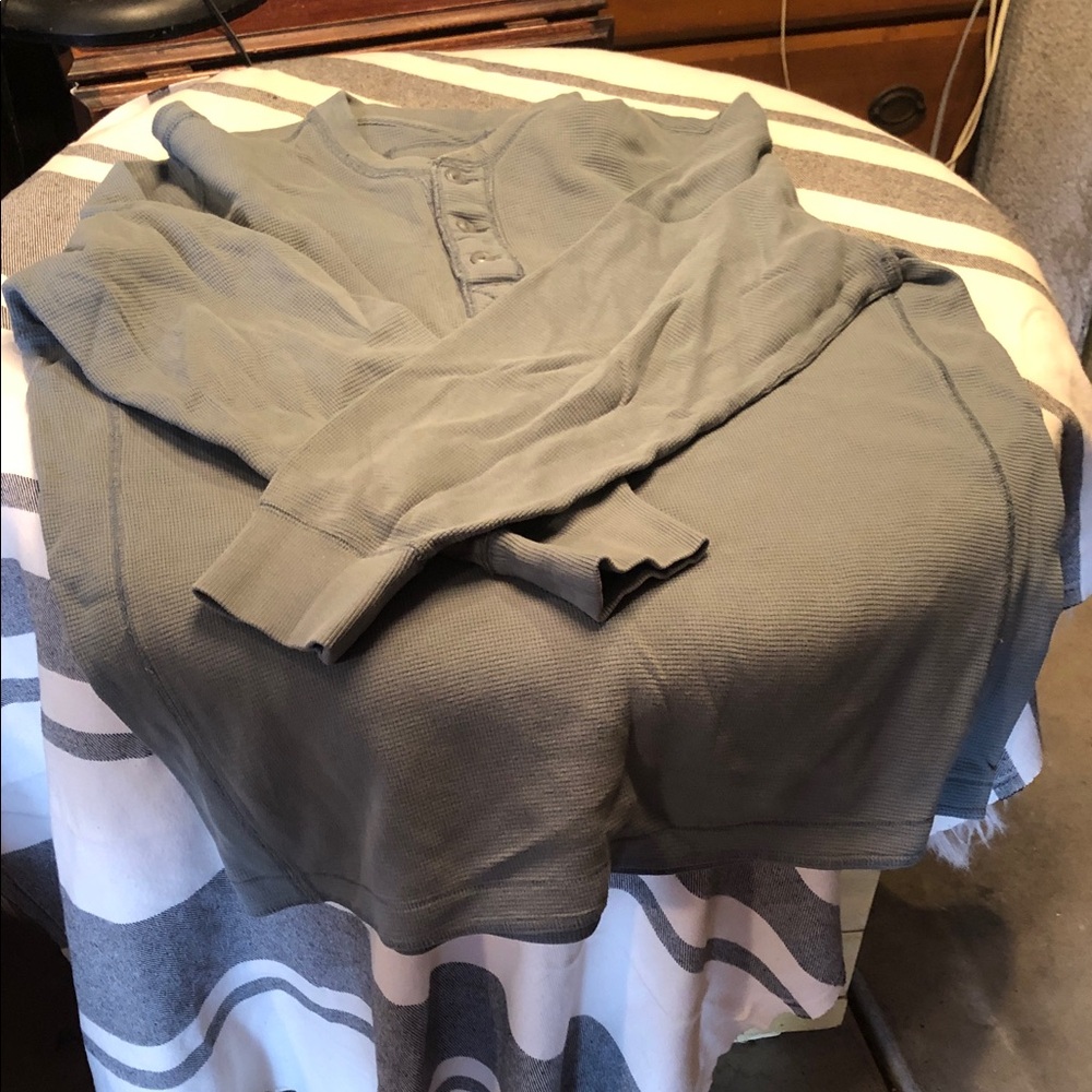 Men's Long-Sleeve Henley Sweater - Sage Green - Picture 7 of 11